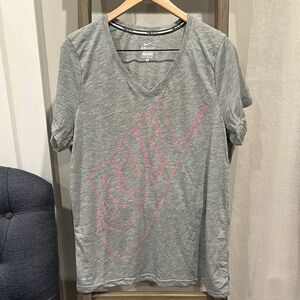 Nike Gray Pink Relaxed Short Sleeve Tee